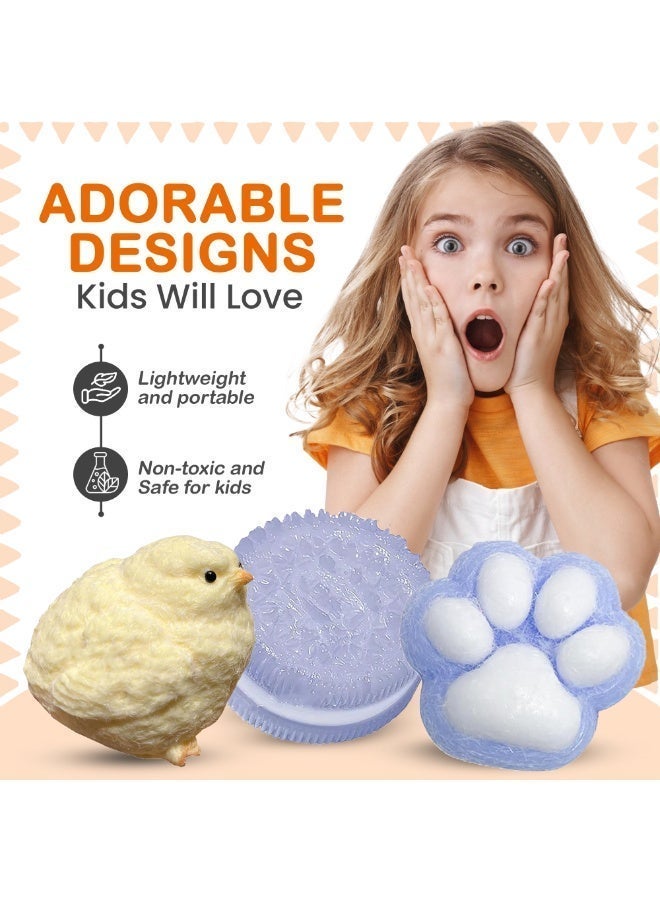 GlamourPie Taba Squishy Toy Set – 1 Chick, 1 Paw, 1 cookie Soft Stress Relief Squishy Toys for Kids and Adults Cute & Fun for Play, Collection, and Gift Perfect Squishy Toys for Bedroom, Home, and Office - Image 3